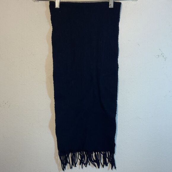 Club Room Scarf Mens Navy Blue 100% Cashmere Winter Soft Fringed Classic Warm - Picture 3 of 8